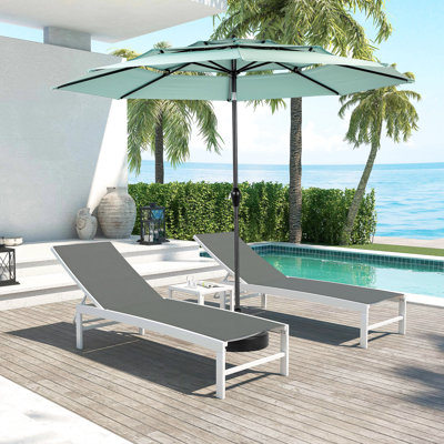 Parasol en aluminium 10 pi à 3 niveaux - Jardin