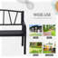 Banc de jardin 50 po en métal pour l'extérieur pour 2 personnes