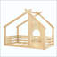 Lit sur pied en bois avec toit, fenêtre et tablette intégrée, lit à profil bas Montessori, aucun sommier requis-1148591670-1148591668