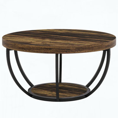 2-Tier Round Table with Arc-Shaped Frame