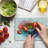 Ambesonne Monkey Tempered Glass Cutting Board Funny Geometric Multicolor