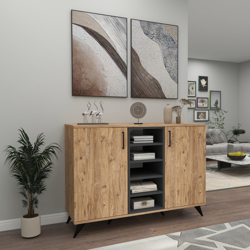 Abilynn 120cm Sideboard, Atlantic Pine/Anthracite