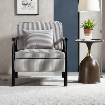Fauteuil d'appoint Mid-Century avec méridienne et support de rangement