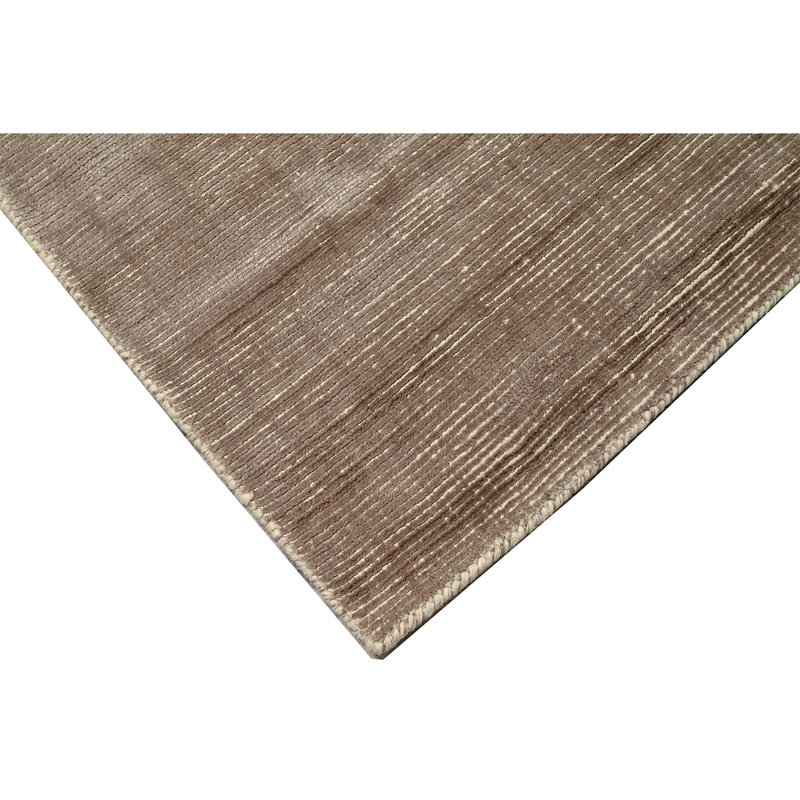 Tapis blanc / brun tissé à la main de haute qualité, Rectangle 9 pi x 12 pi