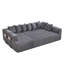 Canapé modulaire en U de 146 pouces, canapé-lit convertible avec 8 coussins, sans assemblage, conception modulaire surdimensionnée, tissu en velours côtelé, gris foncé-195783801