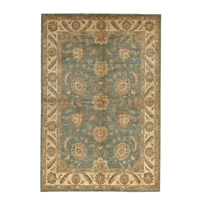 Tapis gris / beige / brun noué à la main de haute qualité