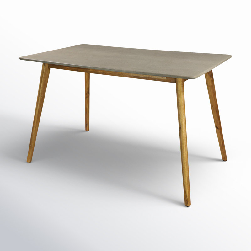 Capps Polycement Outdoor Dining Table, 37" W x 69" L x 37" H