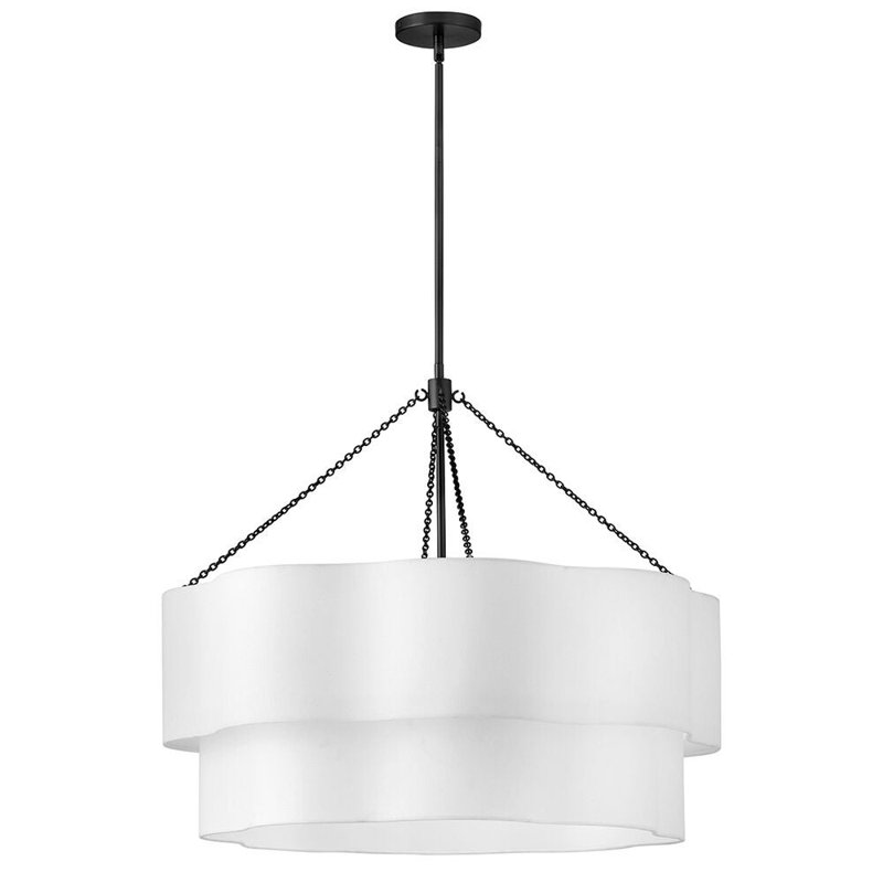 Gwen 8 - Light Steel Chandelier, Black