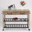 Kitchen Island with Pine Solid Wood Top-573761879