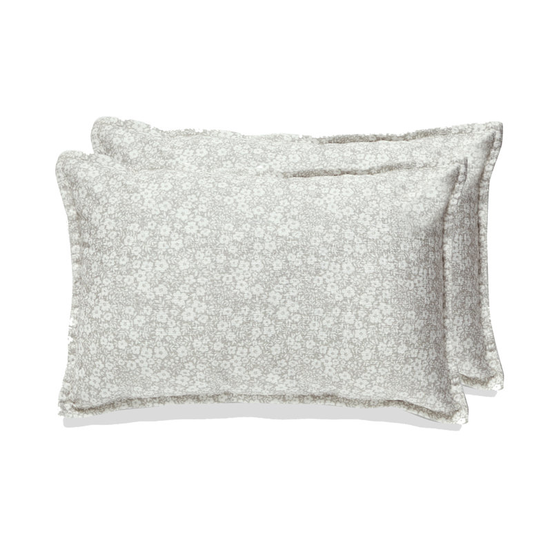 Leaf Reversible Throw Pillow, Beige