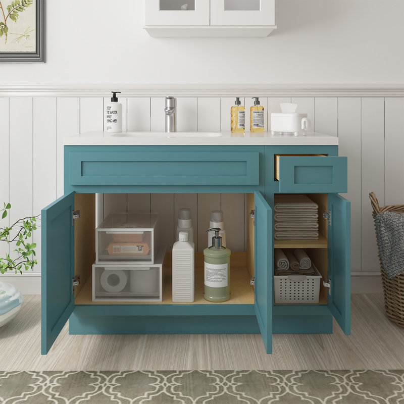 42 Single Bathroom Vanity Base Only, Teal