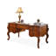 Bureau rectangulaire en bois massif avec tiroirs Walnut