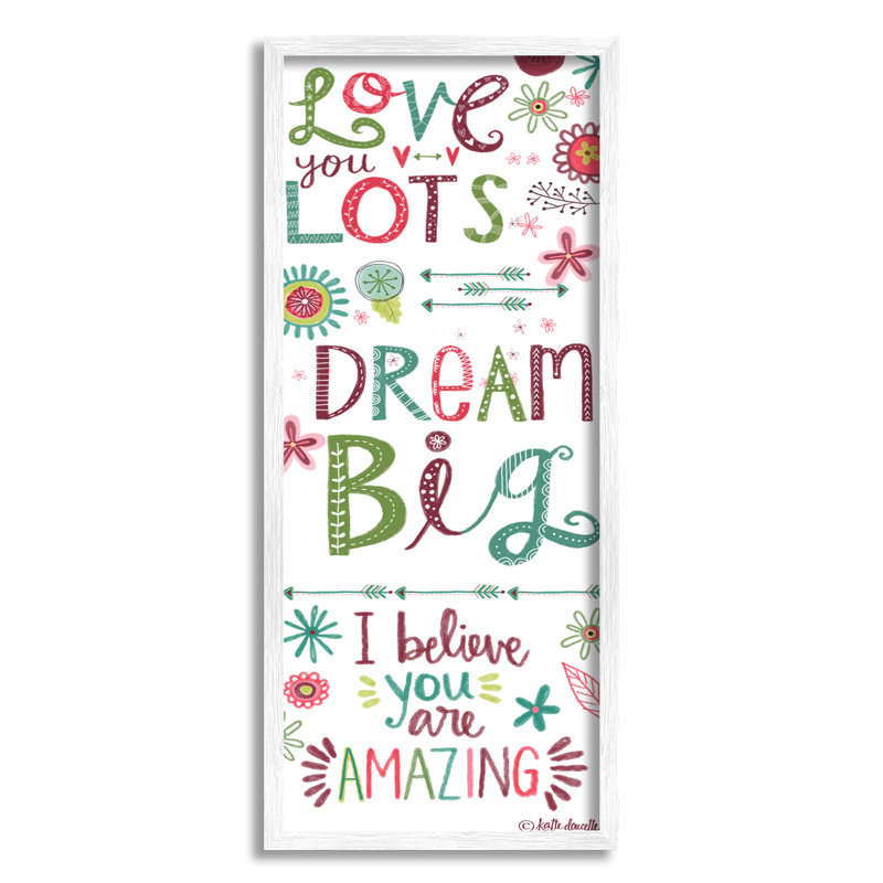 «Love You Lots Inspirational Expressions Playful», art textuel sur bois, H 30 po x l 13 po x P 1,5 po
