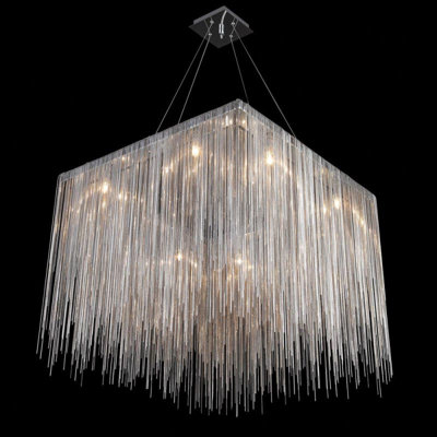 Light Unique Tiered Fontaine Avenue Square Chandelier
