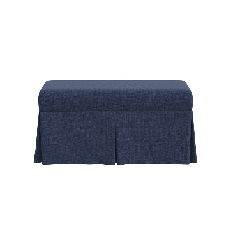 Red from Scalamandre Crafted by Cloth & Company Norwalk Upholstered Storage Bench in Solids, Solitude Pepper Tweed