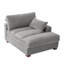 Chaise longue surdimensionnée en velours côtelé gris clair avec accoudoirs et coussins décoratifs Bentura-1650880628-1650880635