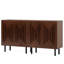Buffet bahut, ensemble de 2 armoires de rangement avec tablettes réglables-154866172