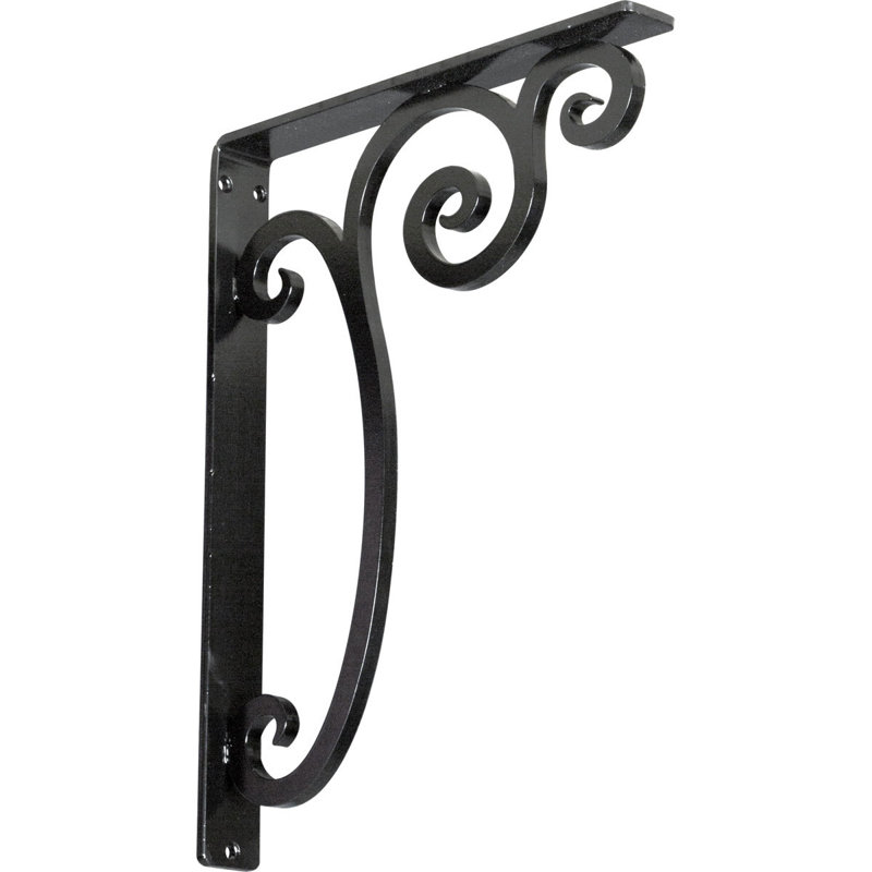 Support en fer forgé Avery, H 15 po x l 1,5 po x p 12 po, Noir