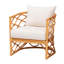 Fauteuil d'appoint bohémien en rotin avec accoudoirs tuxedo