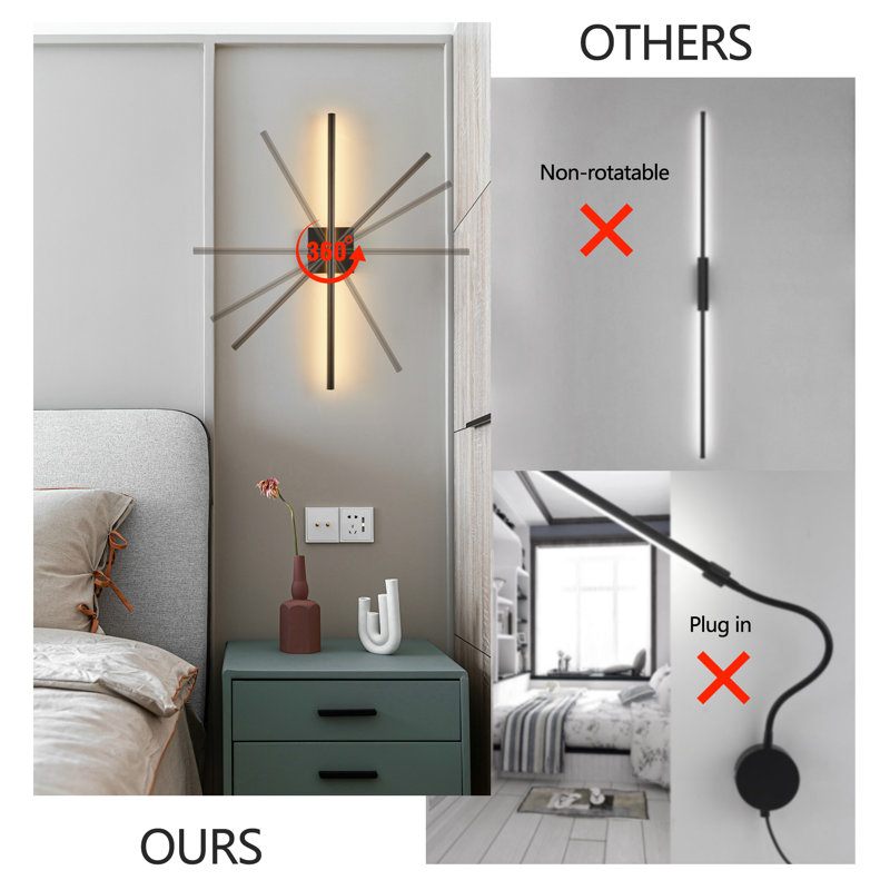 Ciccio 2-Pack Modern Dimmable Led Hardwired Wall Sconce With Remote Control