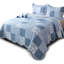 Ensemble de courtepointe réversible en microfibre  Blue-29581759