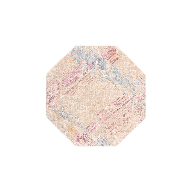 Geometric Indoor Rug, Octagon 5'3" x 5'3"