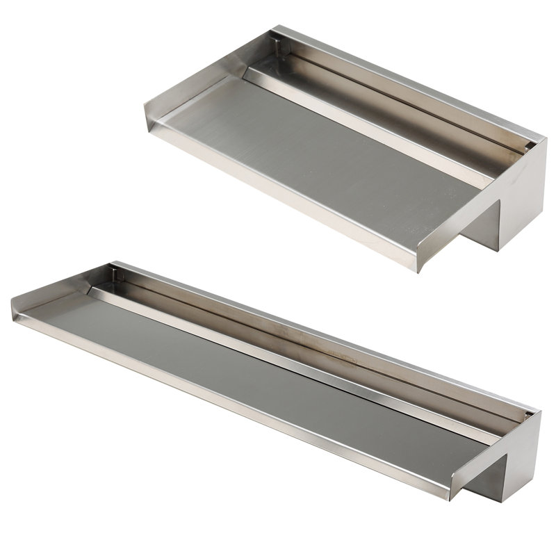 Florian Outdoor Stainless Steel Waterfall Fountain, 8cm H x 30cm W x 17cm D