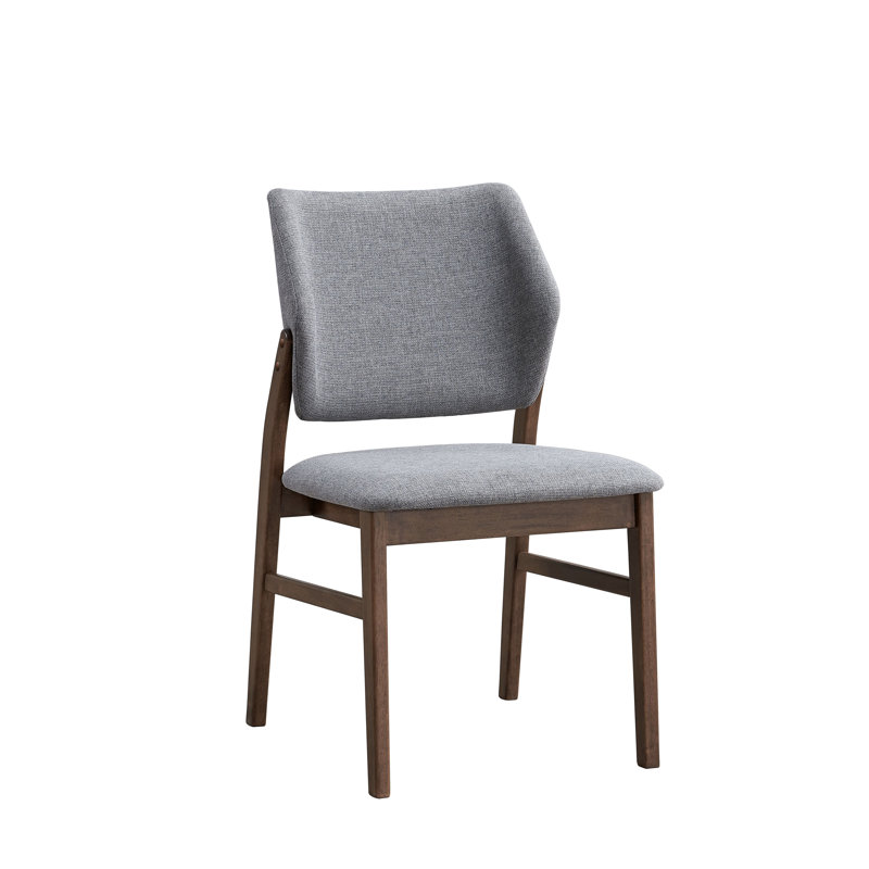 Sarha Armless Side Chair In Light Gray And Walnut (Set Of 2), Gray