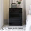 Commode 4 tiroirs très brillante avec glissière en métal noir