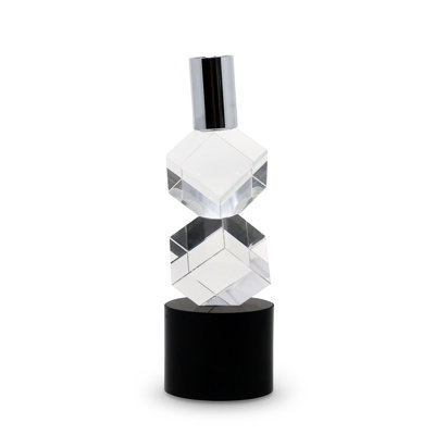 Bougeoir en cristal diagonal H 7,5 po