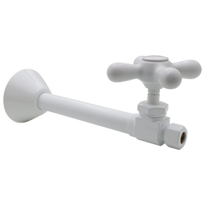 Cross Handle Straight Stop 1/2" Copper Sweat x 3/8" OD Compression