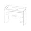 Console de chambre blanche lustrée avec plateau en verre transparent, apportant une touche contemporaine à la chambre. Plateau moderne et éléments en verre, idéal pour les entrées.
