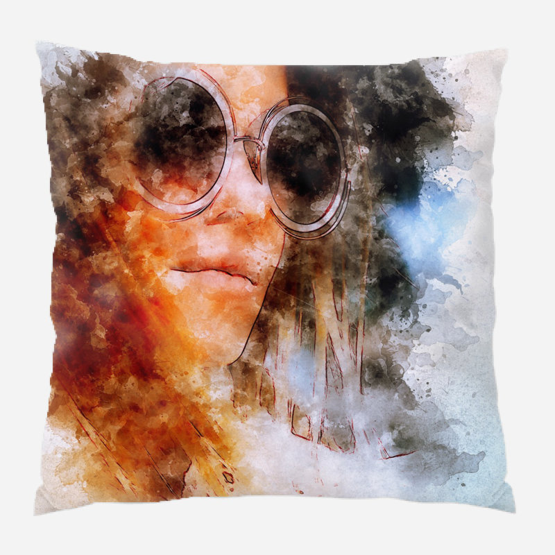 Coussin Elkins Park Girl, Micro suède, Intérieur