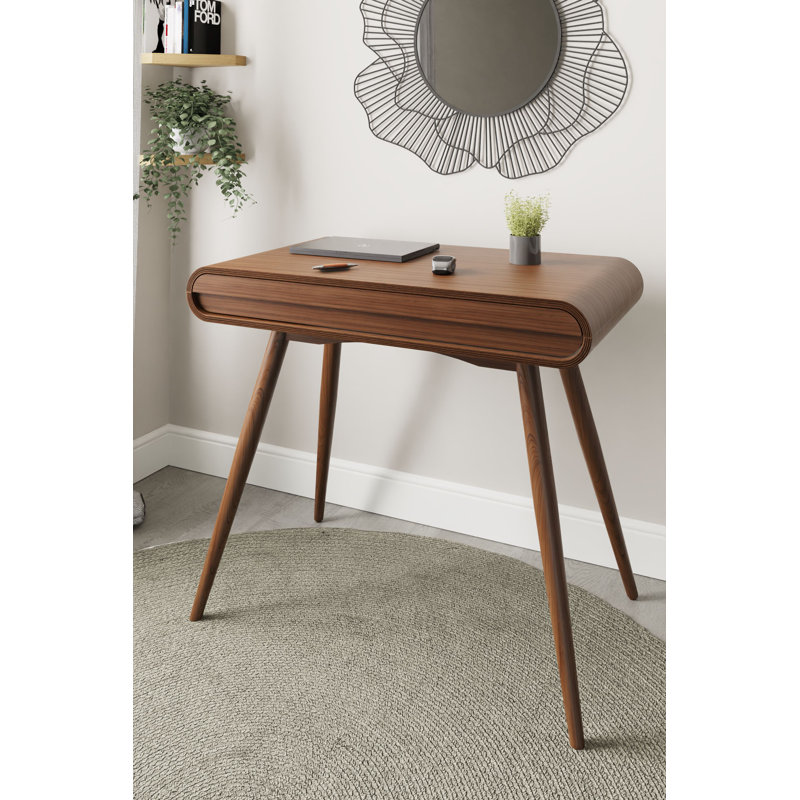 Chavanon Curved Executive Desk, Brown