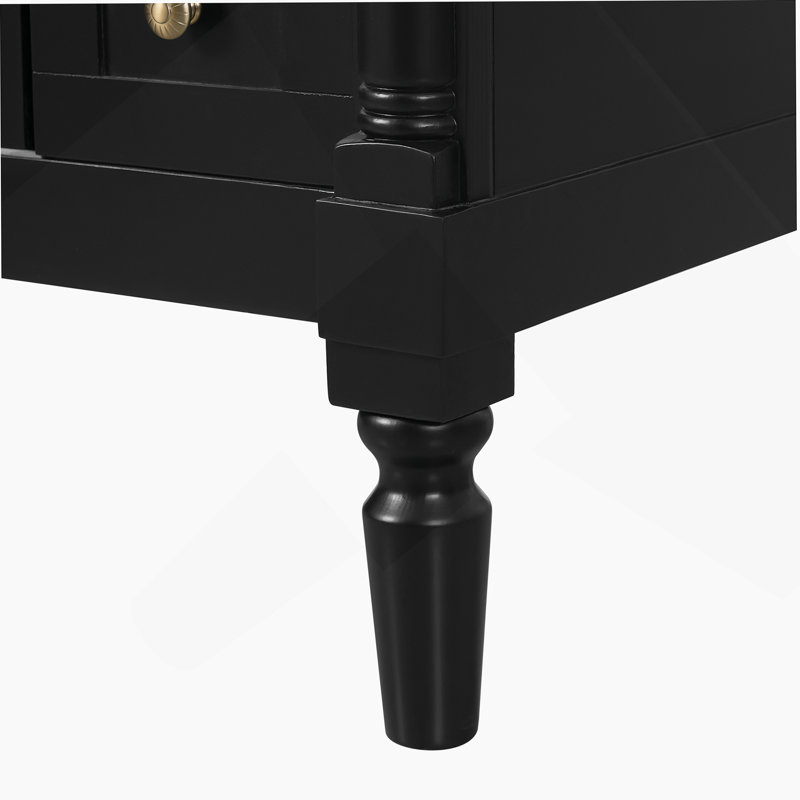 Meuble-lavabo moderne de 30 pouces, structure en bois massif et panneau de fibres à densité moyenne, 2 portes et 3 tiroirs, conception à fermeture en douceur, tablette ajustable en forme de U, lavabo en céramique, ensemble d'armoires de rangement pour