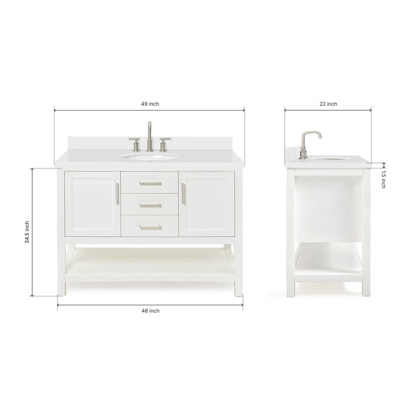 Bayhill 61'' W Single Vanity, Oval, Navy, 61"