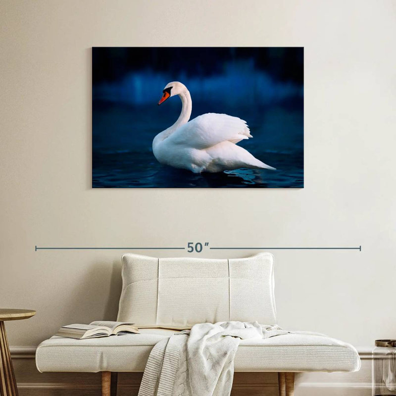 Cygne blanc pur Brampt, H 26 po x l 39 po