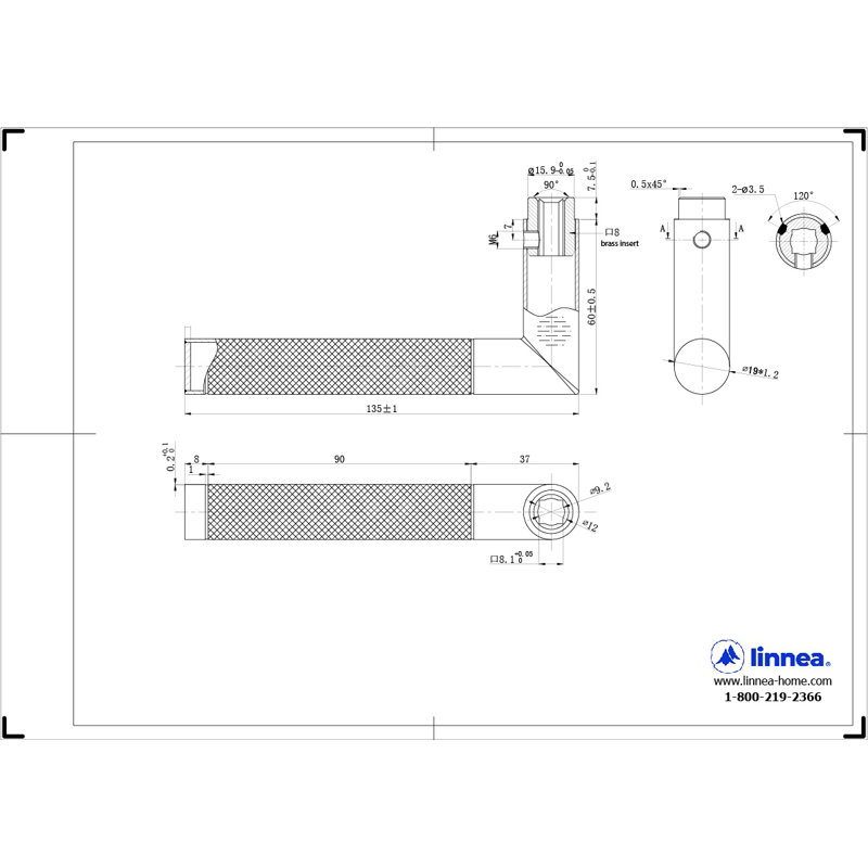 Leaf Collection Lever, Satin Brass, Single Dummy