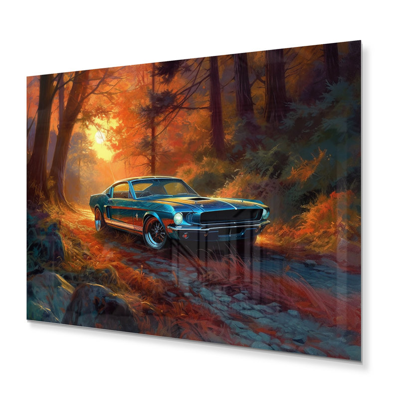 Mustang Forest Drives II - impression sans cadre sur métal, H 12 po x l 20 po x P 1 po