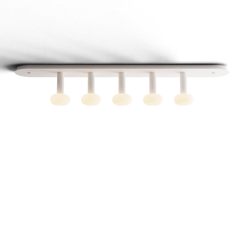 Luminaire suspendu 5 lumières, Blanc mat
