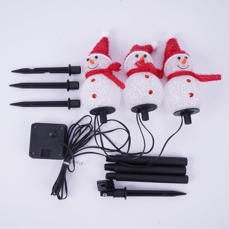 Ensemble de 3 lumières solaires de sentier de Noël avec sentier de Noël et de jardin