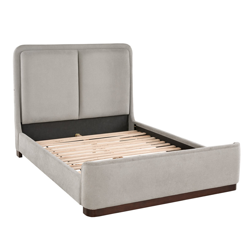 Lit plateforme tapissier en tissu Ingomber , Grand, Gris