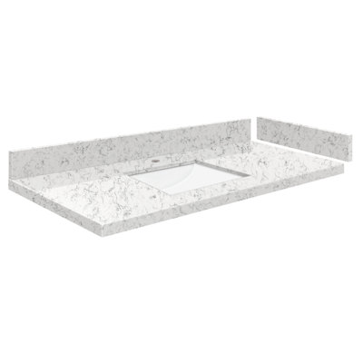 42.75 Single Vanity Top with 1 Faucet Holes -  Transolid, VT42.75x22-1RU-LYR-1