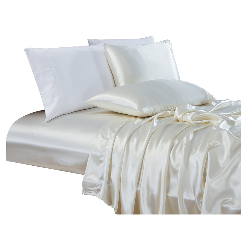 Satin Sheet Set, California King, Ivory