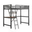 Lit mezzanine simple en métal et panneau de fibres à densité moyenne avec bureau et tablette-269815385