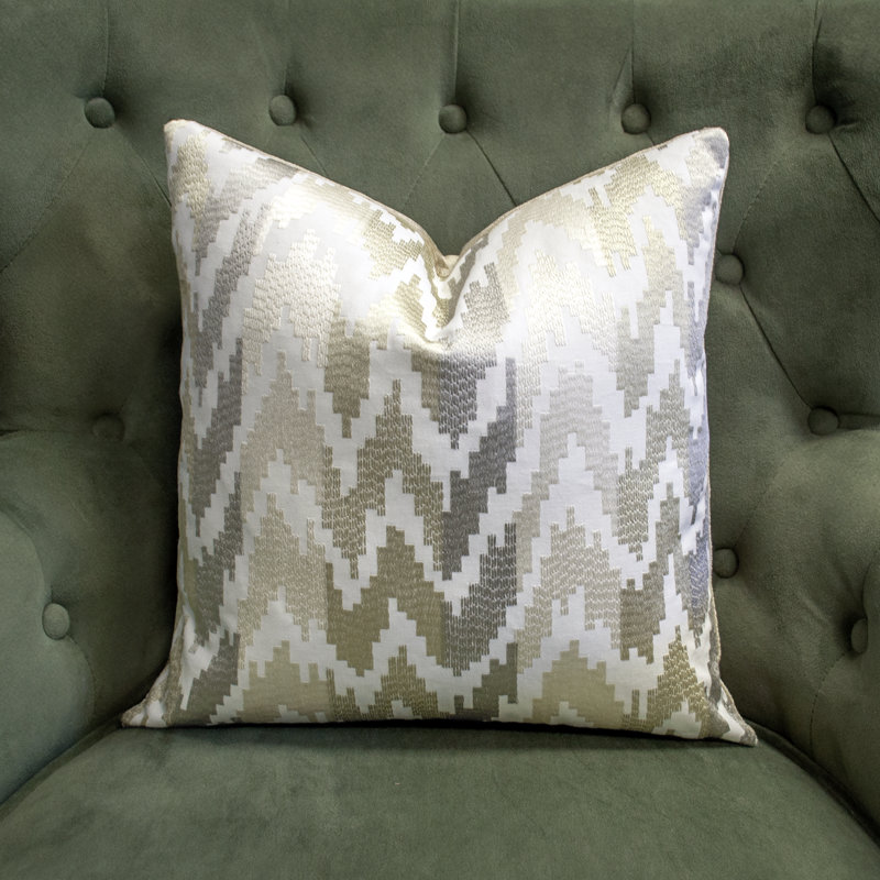 Ensemble de coussins décoratifs brodés Thomas Taupe Thomas, 12 po x 20 po