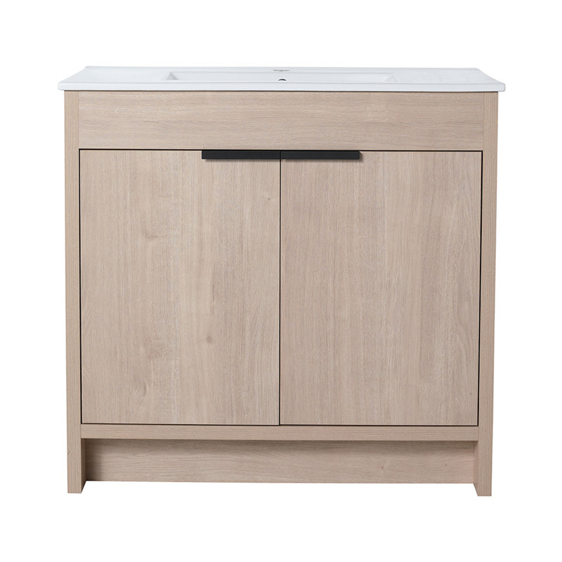 Azianna 35.86'' Single Bathroom Vanity with Ceramic Top