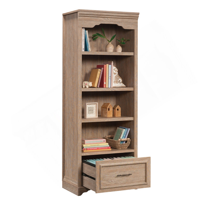 Bibliothèque avec tiroir, finition brune