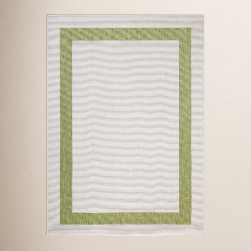 Loloi Easton Green / Ivory Indoor / Outdoor Area Rug, Square 1'6"