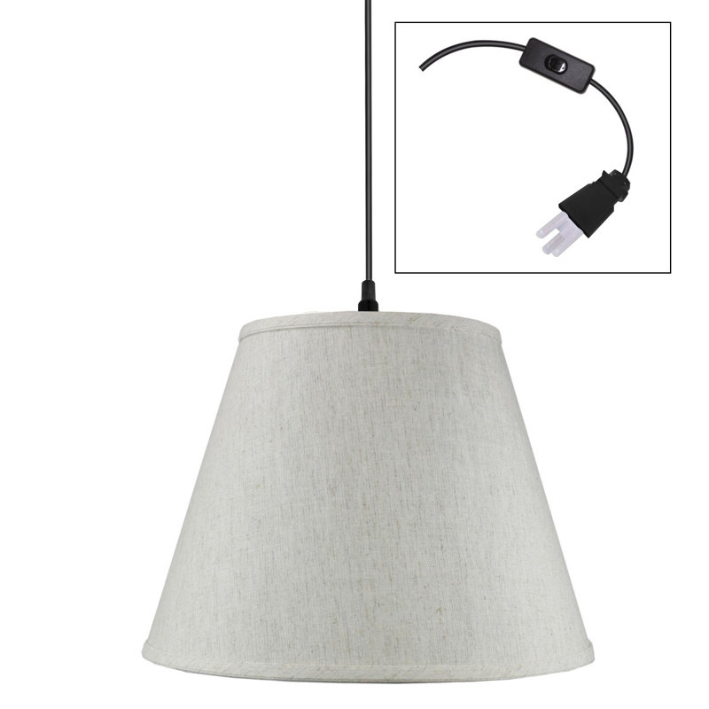 Luminaire suspendu 1 lumière à cône simple Josephine, Avoine texturée